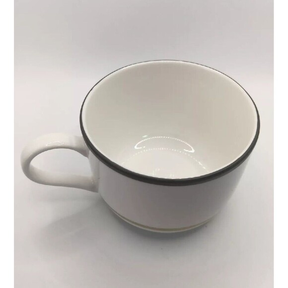Kate Spade NY Lenox Make It Pop Teacup White Gold, Black Stripes Porcelain New - Picture 2 of 6